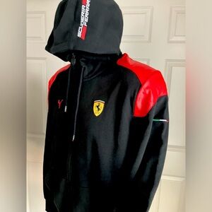 Men’s Ferrari Scuderia Italian hoodie sweatshirt medium black red racing F1